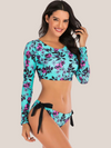 Maillot de bain manches longues fleuri
