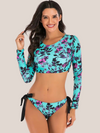 Maillot de bain manches longues fleuri