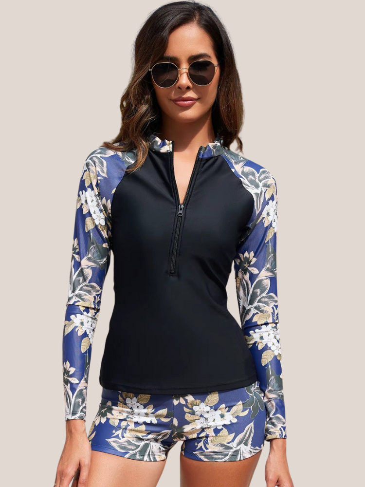 Maillot de bain Gainant 2 pieces à fleurs