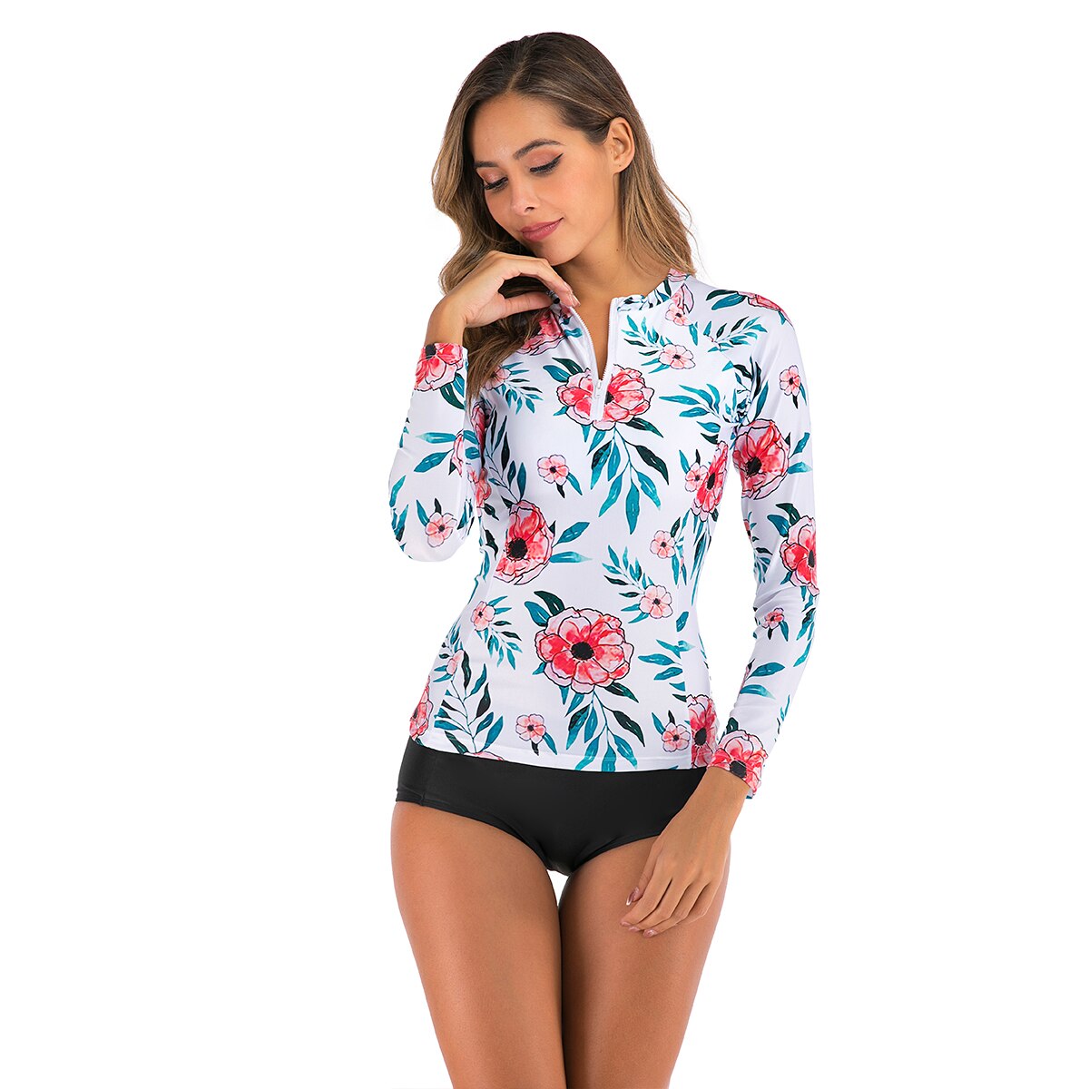 Maillot de bain Gainant 2 pieces à fleurs