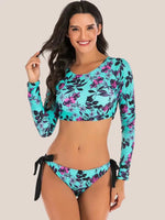 Maillot de bain manches longues fleuri