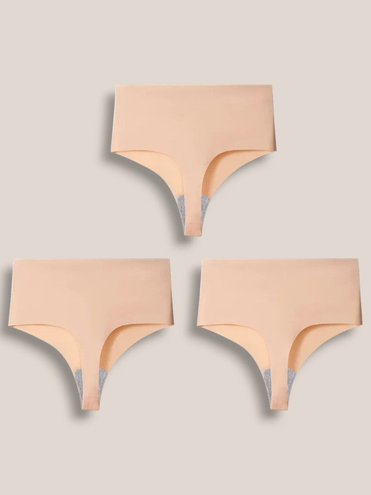 Lot de 3 Strings Taille Haute Sans Couture