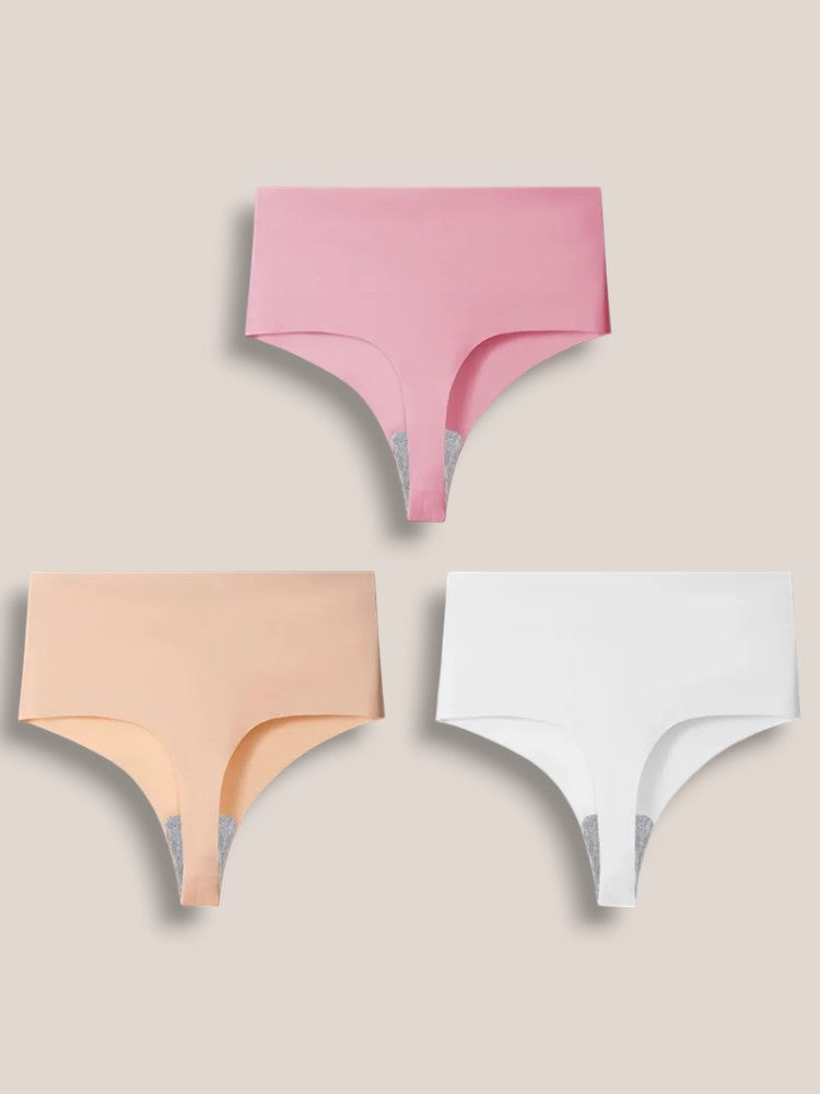 Lot de 3 Strings Taille Haute Sans Couture