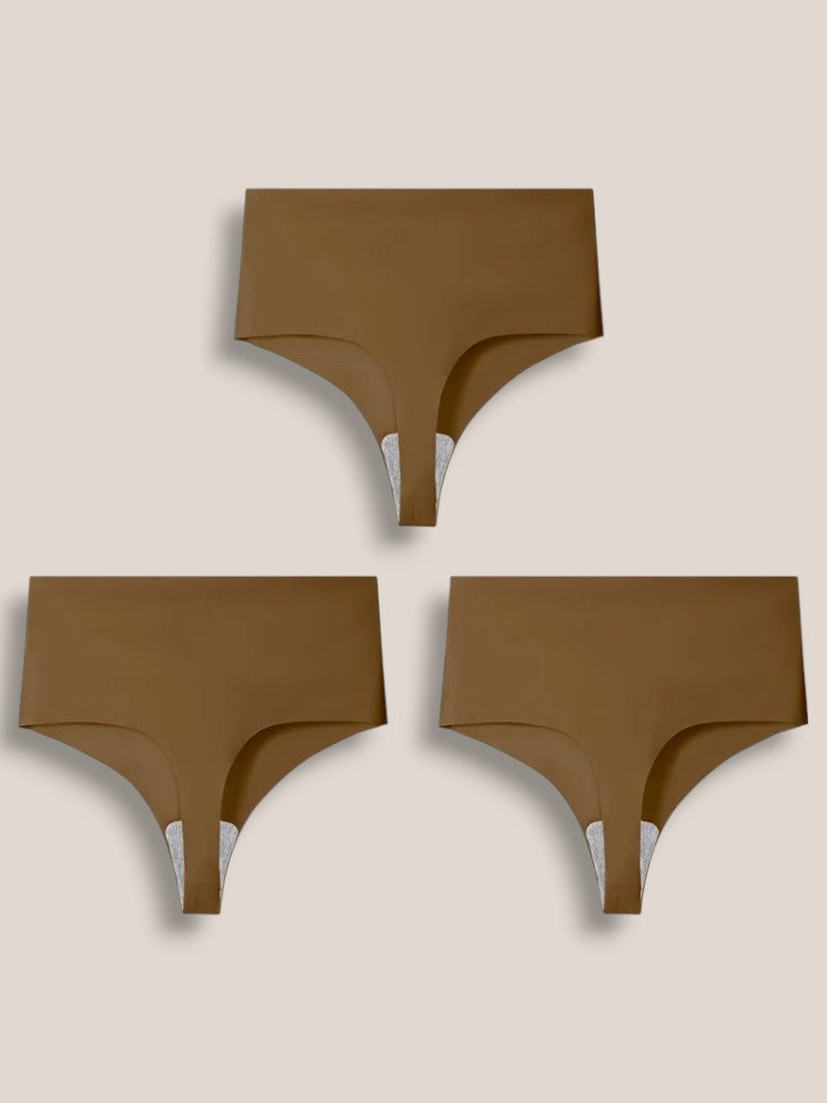 Lot de 3 Strings Taille Haute Sans Couture