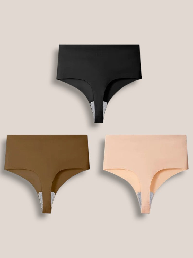 Lot de 3 Strings Taille Haute Sans Couture