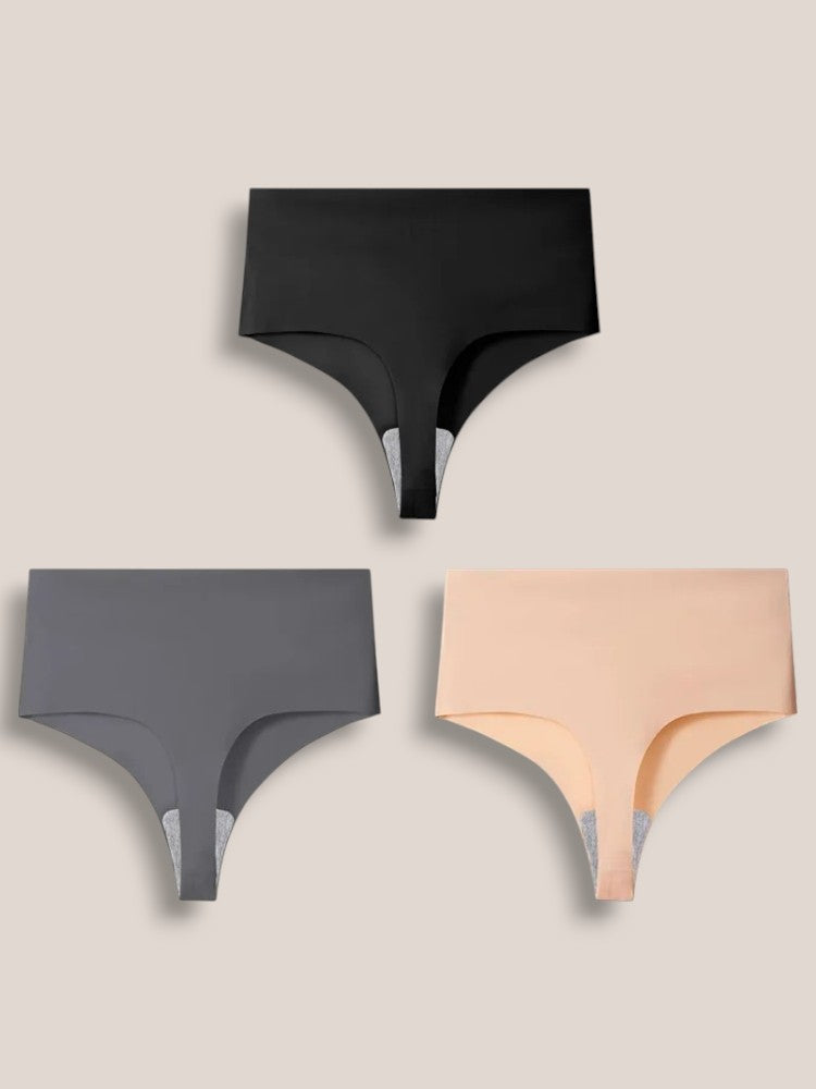 Lot de 3 Strings Taille Haute Sans Couture