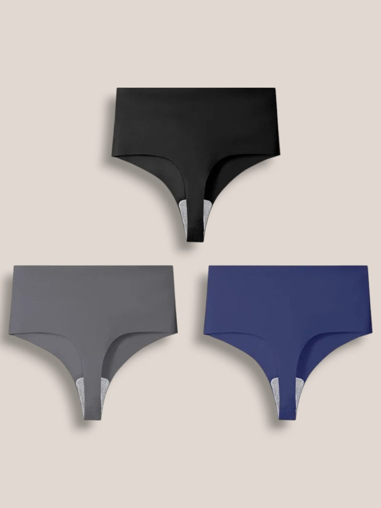 Lot de 3 Strings Taille Haute Sans Couture