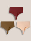 Lot de 3 Strings Taille Haute Sans Couture