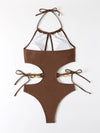 Maillot de Bain Une Pièce Marron